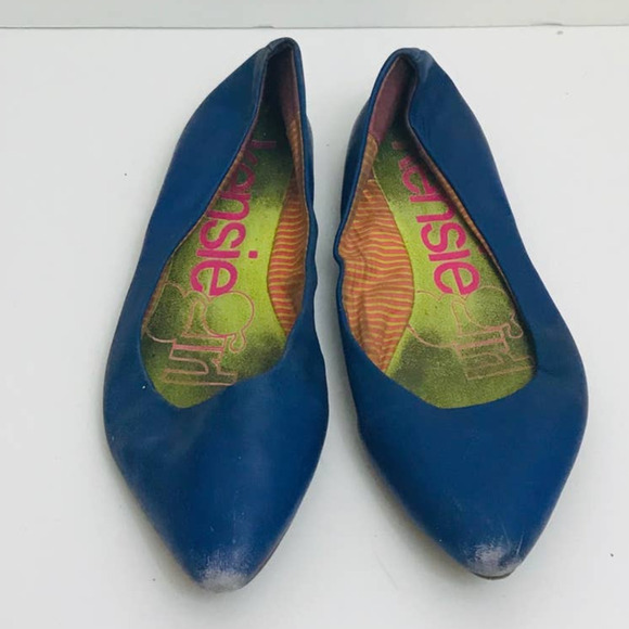 Kensie Girl Blue Almond Toe Flats Shoes • Size 7 🔴 - Picture 1 of 3